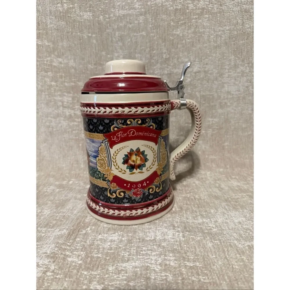 Vtg La Flor Dominicana LFD 1994 20th Anniversary Lidded Beer Stein Multicolor OS